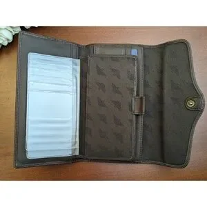 NEW Dockers Trifold Wallet Montana Brown Pebbled Leather EXCELLENT Condition
