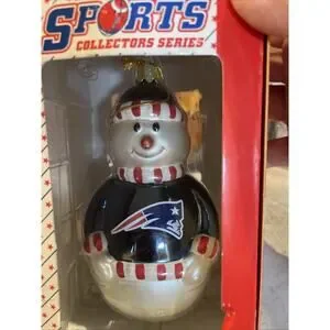 New England Patriots Blown Glass Christmas Ornament NFL Sports Collectors Series