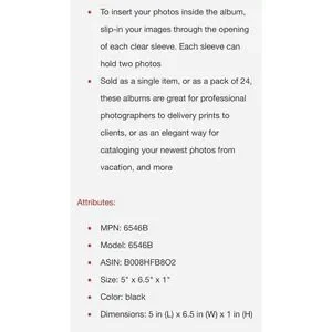 New Faux Leather Memory Photo Book Holds 24 Photos 4 X 6 Black