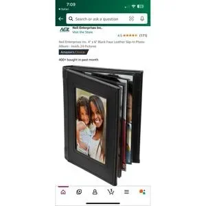 New Faux Leather Memory Photo Book Holds 24 Photos 4 x 6 Black