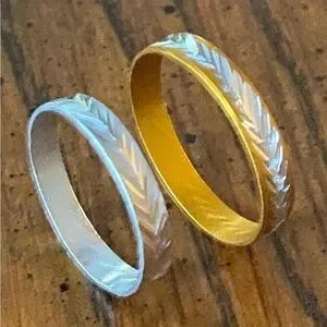 NEW - Fine Fashion Unisex Lightweight Aluminum 2 Count Rings (Silver / 16-19MM)