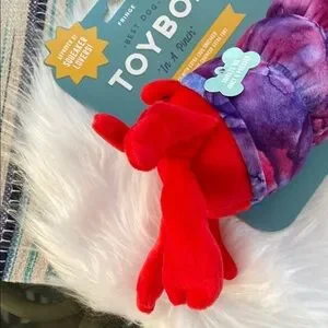 New Fringe Studio Red And Purple In A Pinch Lobster Dog Toy