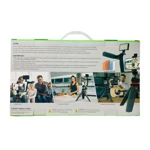 NEW GO VIRAL Super Star Vlogging Kit With LED Light Microphone Tripod & Mount