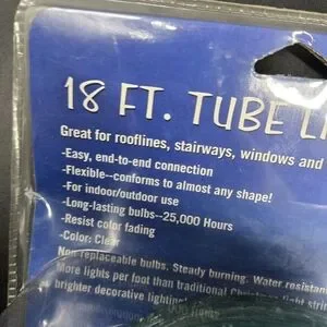 NEW Holiday Rope Lights CLEAR Tube Lights 18 Feet