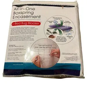 New In Bag - All-In-One Boxspring Encasement W/Bed Bug Blocker King Size