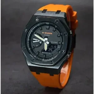 NEW In Box Casio G-Shock Ga-2100 Gen 5 Casioak Mod Orange Strap Mens OS