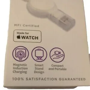 NEW Infinitive Mini Wireless Charger For Apple Watch 1/2/3/4/5/6/SE White - NIP
