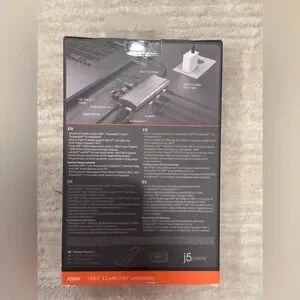 NEW J5create - 4K60 Elite USB-C Triple-Monitor 10Gbps Mini Dock - Space Grey