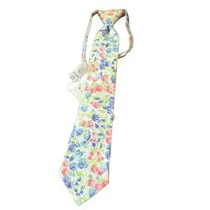 New Janie and Jack Boys White Ditsy Floral Tie Size 2-5