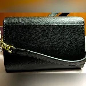 NEW Karl Lagerfeld PARIS Black Leather Connie Crossbody Bag