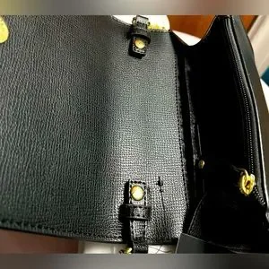 NEW Karl Lagerfeld PARIS Black Leather Connie Crossbody Bag