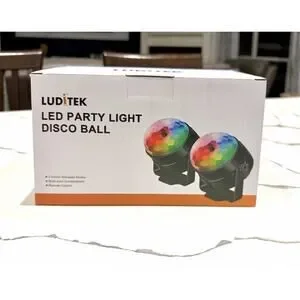 NEW Luditek 2-Pack Sound Activated Party Lights Disco Ball DJ Strobe W. Remotes