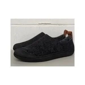 new mens Huckberry Greys Wool Outdoor Slipper sz8 black charcoal slip on