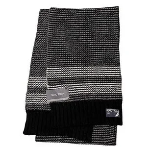 NEW Nautica Men’s Striped Wool Blend Scarf