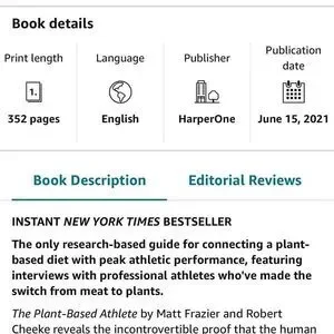 NEW NY Best Seller Plant Based Athlete book