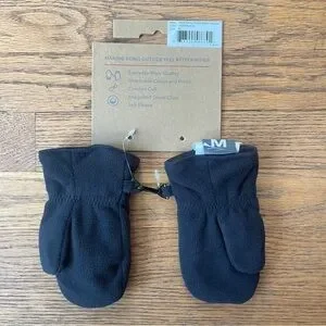 NEW Obermeyer Finley Fleece Mitten Unisex Black Medium NWT