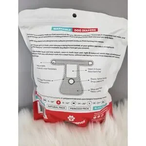 NEW OPEN PACK - 3 BLACK Pet Parents Washable Dog Diapers SMALL