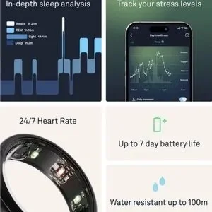 NEW Oura Ring Gen 3 Heritage Black Size 11 – Fitness Tracker Sleep & Heart Rate