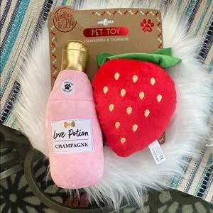 New Pet Toy Set - Champagne and Strawberry