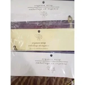 NEW Pier 1 Organza Gift Wrap Gold Animal Print Celestial LOT Beaded Ribbon