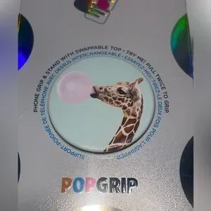 NEW PopSocket PopGrip - Giraffe With Bubblegum Phone Grip And Stand Swap Styles