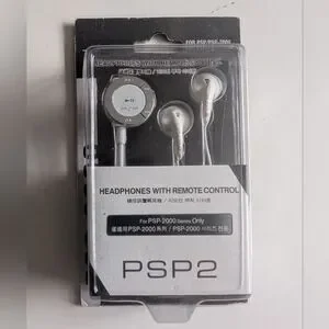 New Psp White Headset With remote Control For PSP 2000