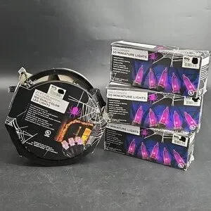 NEW Purple Party Lights String Lights Halloween Dorm Decoration Bundle (4)