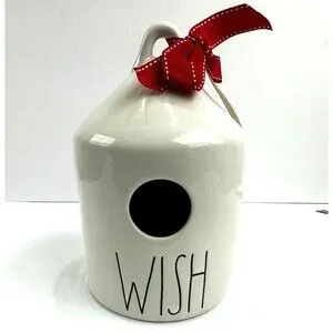 New Rae Dunn Artisan Collection By Magenta WISH Birdhouse White Black