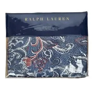 NEW Ralph Lauren Home Mirabelle King Duvet Cover Indigo Blue Cotton $425