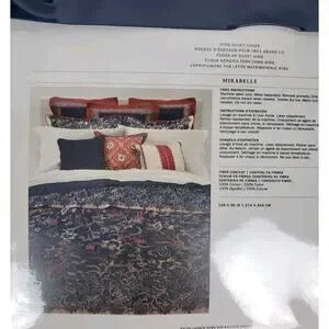 NEW Ralph Lauren Home Mirabelle King Duvet Cover Indigo Blue Cotton $425