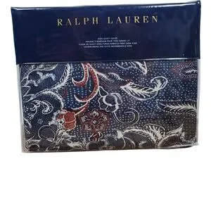 NEW Ralph Lauren Home Mirabelle King Duvet Cover Indigo Blue Cotton $425