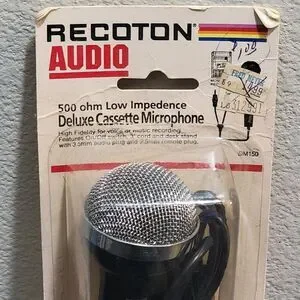 New Recoton Audio Cassette Microphone 500 OHM Low Impedance DM-150