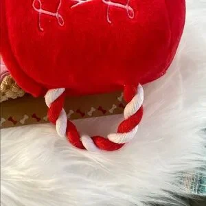 New Red Coffee Cup Dog Toy With Pink Donut With Squeaker