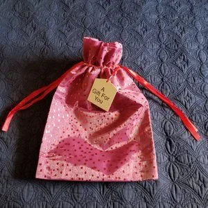 NEW Reusable Red Drawstring Fabric Gift Bag 13” W X 19” H