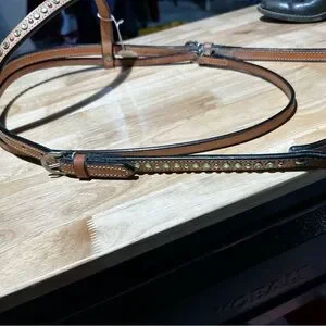 New Riata Headstall Light Green Stones