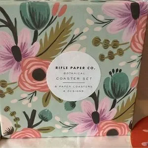 New Rifle Paper Co Paper Coaster Set - Botanical Set Of 8