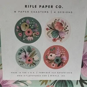 New Rifle Paper Co Paper Coaster Set - Botanical Set Of 8