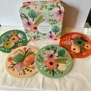 New Rifle Paper Co Paper Coaster Set - Botanical set of 8