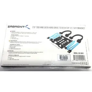 NEW Sabrent 2.5 SSD & SATA Hard Drive To Desktop 3.5 Bay Bracket Kit BK-HDDH
