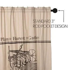 NEW Sawyer Mill Farmhouse Cotton Fabric Shower Curtain Plow Field Crops Barn