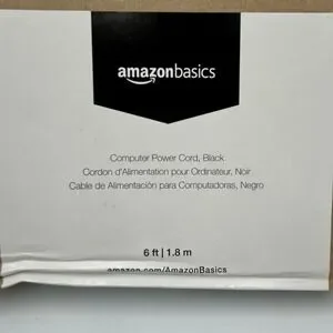 New Sealed In Box Amazon Basics Computer 3-Prong Power Cord Black 6ft / 1.8m