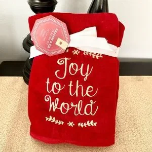 New SET OF 2 JOY TO THE WORLD Hand Towels