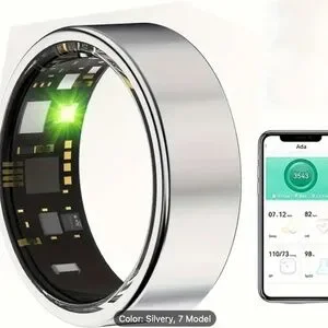 NEW Smart Health Tracker Ring - Silver Size 7