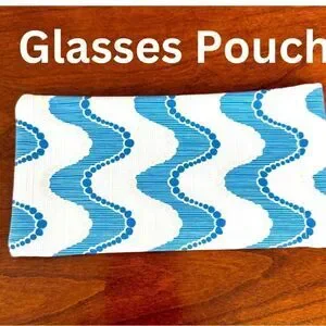 New Soft Canvas Glasses Case Pouch. Snap Closure. Soft interior