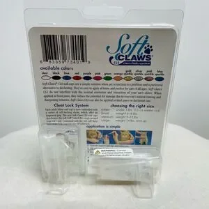 NEW Soft Claws 40 Nail‎ Caps + Adhesive Large Cat Size 14 Lb Clear Scratching