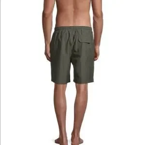 NEW Solid & Striped The Long Classic Swim Trunks (Sz L) Olive Seersucker