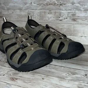 New Sonoma Men’s Sherman Bump Toe Sandals Sz 13 Taupe Cushioned Footbed NWT