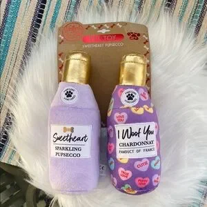 New Sweetheart Sparkling Pupsecco Pet Toy - Purple and Gold