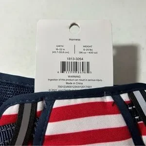 New Tails & Noses Dog Harness Size S/M Red White Blue American Flag BNWT