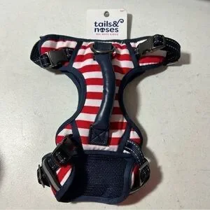 New Tails & Noses Dog Harness Size S/M red white blue American Flag BNWT